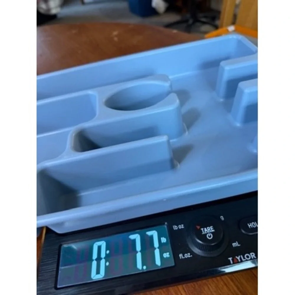 Vintage Rubbermaid 2921 Light BLUE Plastic Silverware Utensil Drawer Organizer